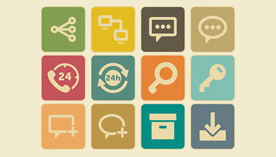 12个复古图标矢量素材(EPS/AI)