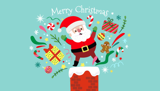 扁平风格圣诞节背景矢量素材(AI/EPS/PNG)