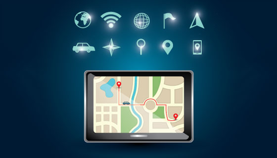 GPS导航仪器和图标矢量素材(EPS)