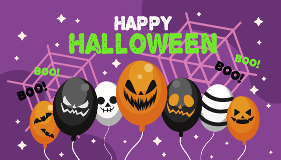 气球设计万圣节促销背景矢量素材(AI/EPS)