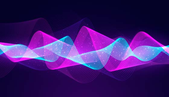 抽象粒子波浪背景矢量素材(AI/EPS)