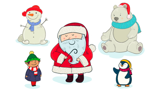 手绘圣诞节人物矢量素材(AI/EPS/PNG)