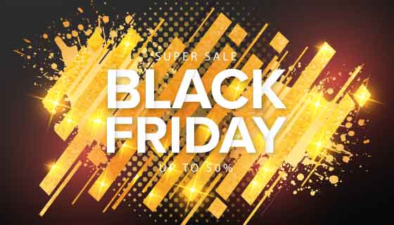 金色涂鸦黑色星期五矢量素材(EPS)