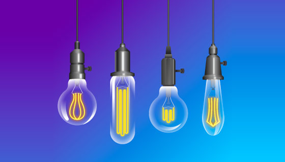 逼真的灯泡矢量素材(AI/EPS/PNG)