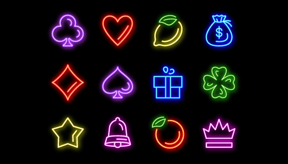 霓虹灯老虎机图标矢量素材(EPS)