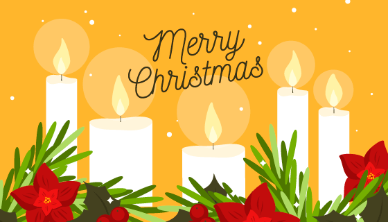 扁平风格圣诞节蜡烛背景矢量素材(AI/EPS)