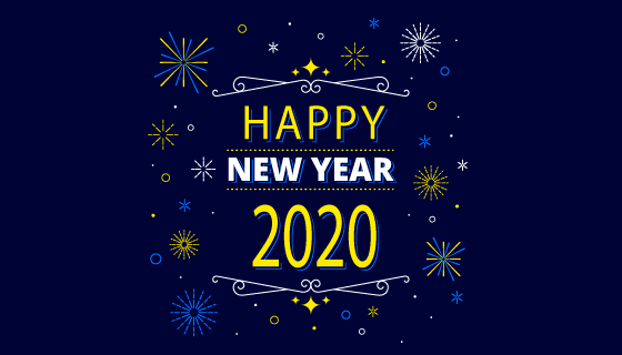 2020新年快乐背景矢量素材(AI/EPS)