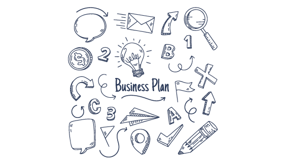 手绘灰色风格商务元素矢量素材(AI/EPS/PNG)