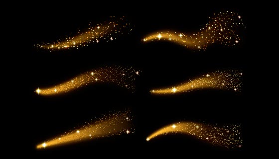 金色的闪闪发光的波浪矢量素材(AI/EPS/PNG)