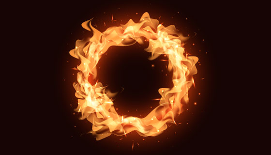 逼真的火环矢量素材(AI/EPS)