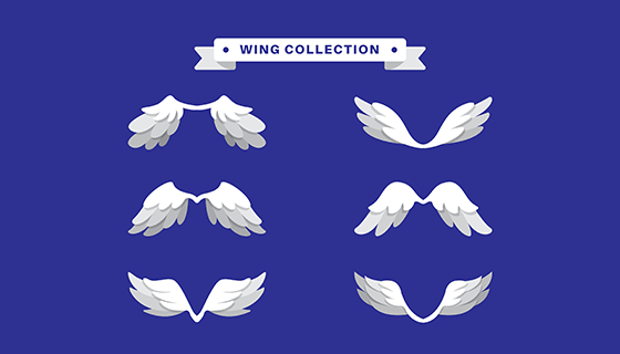 6款白色翅膀矢量素材(EPS/AI)
