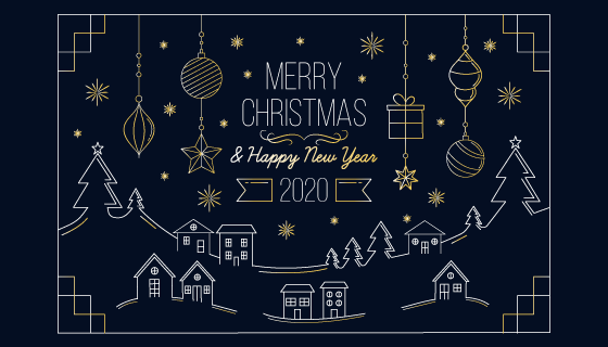 圣诞节概念轮廓背景矢量素材(AI/EPS/PNG)