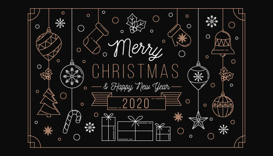 圣诞节概念轮廓背景矢量素材(AI/EPS/PNG)