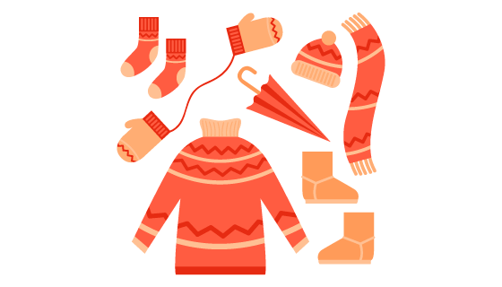 扁平风格冬天衣服矢量素材(AI/EPS/PNG)