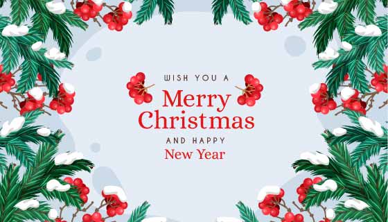 手绘圣诞树树枝背景矢量素材(AI/EPS)