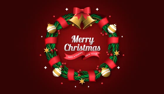 漂亮的圣诞节花环矢量素材(AI/EPS)