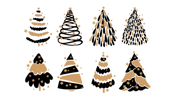 手绘风格圣诞树矢量素材(AI/EPS/PNG)