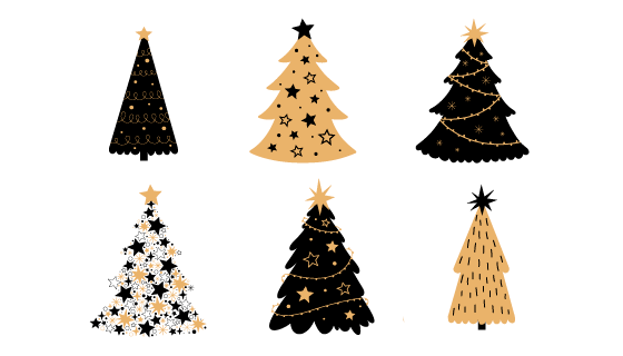 手绘风格圣诞树矢量素材(AI/EPS/PNG)