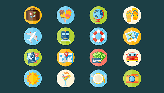 旅行题材图标矢量素材(EPS)