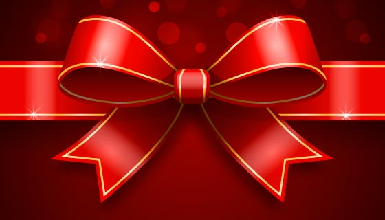 红色圣诞节彩带矢量素材(AI/EPS)