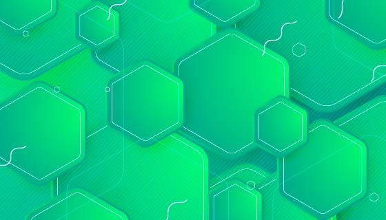 抽象绿色六边形图案背景矢量素材(AI/EPS)