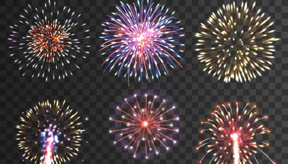 多彩的烟花矢量素材(EPS)