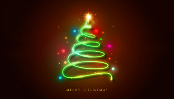 霓虹灯圣诞树概念设计矢量素材(AI/EPS)