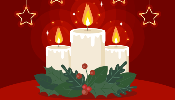 圣诞节星星蜡烛背景矢量素材(AI/EPS)