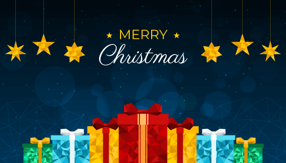 星空下的礼物圣诞节背景矢量素材(AI/EPS)