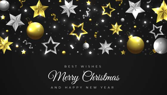 金色银色装饰品圣诞节背景矢量素材(AI/EPS)