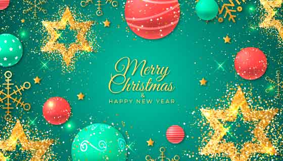 金光闪闪圣诞节背景矢量素材(AI/EPS)