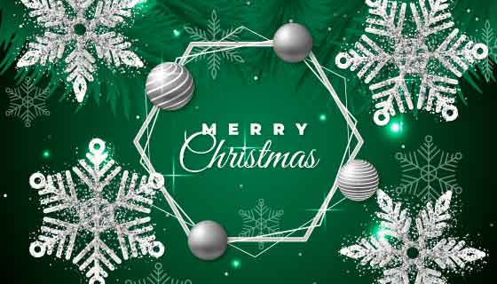 白色雪花圣诞节背景矢量素材(AI/EPS)