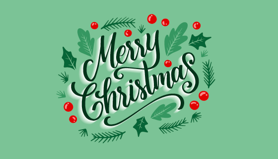 绿色Merry Christmas字母矢量素材(AI/EPS/PNG)