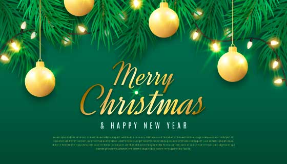 逼真的装饰设计圣诞节背景矢量素材(AI/EPS)