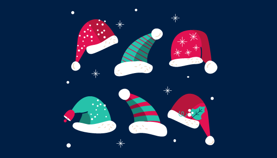 可爱的圣诞帽矢量素材(AI/EPS/PNG)