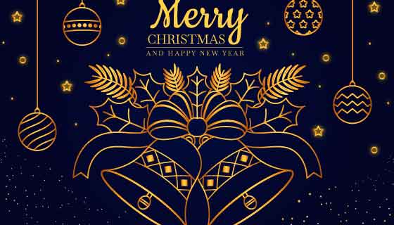 金色圣诞节铃铛矢量素材(AI/EPS)