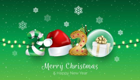 创意有趣的圣诞节和新年快乐背景矢量素材(AI/EPS)