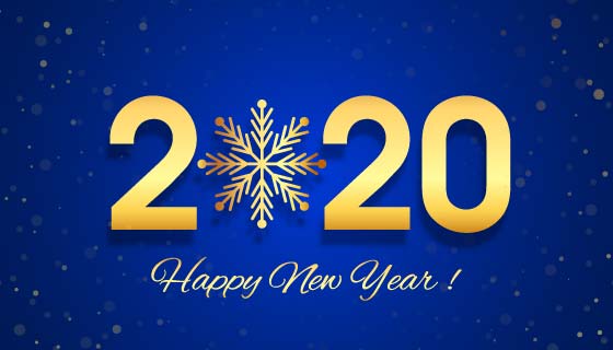 金色雪花2020新年快乐矢量素材(EPS)