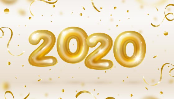 数字气球2020新年快乐背景矢量素材(AI/EPS)