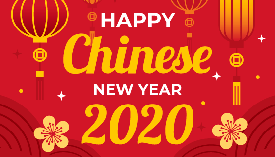 扁平概念设计2020春节快乐矢量素材(AI/EPS)