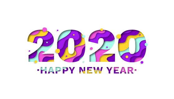 多彩数字2020新年快乐矢量素材(AI/EPS)