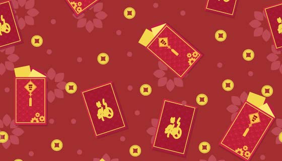 喜庆红包新年背景矢量素材(EPS/SVG)