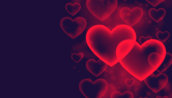 红色爱心浪漫情人节背景矢量素材(EPS)