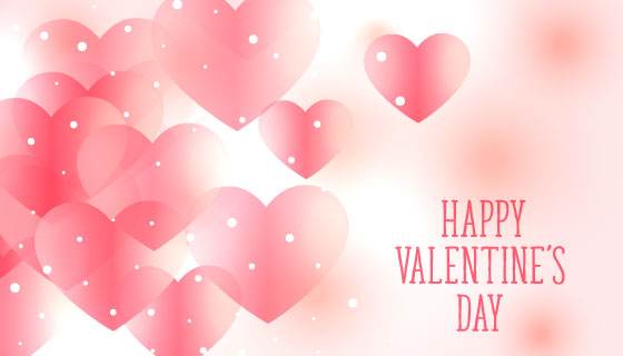 美丽柔和的粉红色爱心情人节背景矢量素材(EPS)