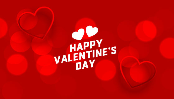 红色爱心情人节快乐背景矢量素材(EPS)
