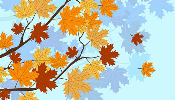 秋天落叶背景矢量素材(EPS)