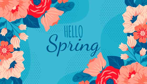 漂亮花卉春天背景矢量素材(AI/EPS)