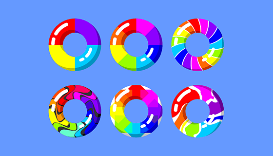 彩虹圈圈矢量素材(EPS/SVG)