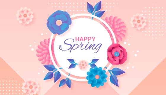 漂亮花卉春天背景矢量素材(AI/EPS)