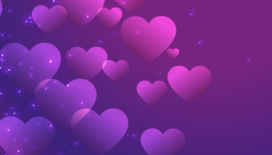 紫色爱心情人节背景矢量素材(EPS)